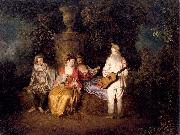 WATTEAU, Antoine Party of Four china oil painting artist